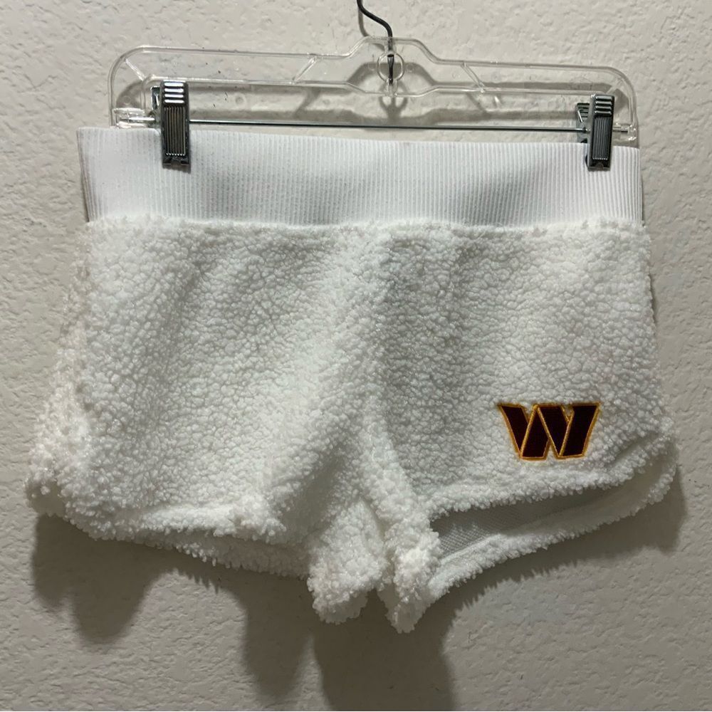 Women's Washington commanders Sport white Fluffy Hoodie Shorts